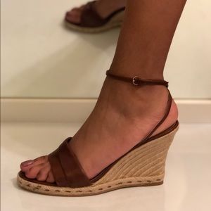 Cinnamon Brown Ankle Strap Wedges